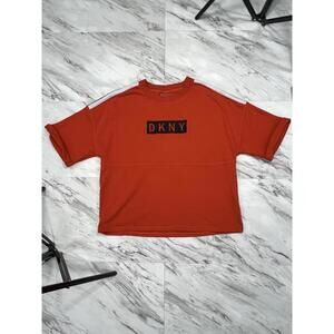 DKNY Sport Cropped Boxy Sweatshirt Red Embroidered Logo Size Large #8